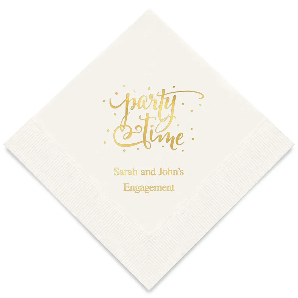 PERSONALIZED FOIL PRINTED PAPER NAPKINS - Party Time

(50/pkg)