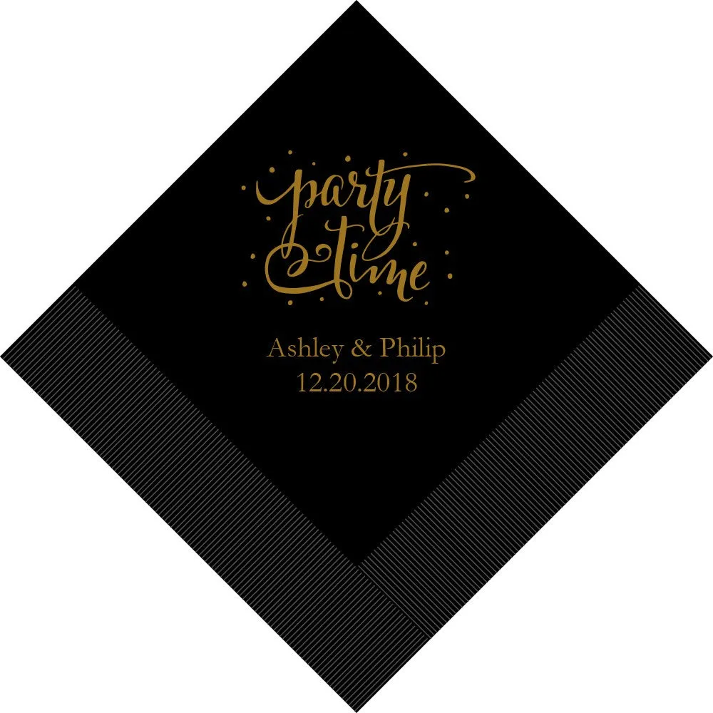 PERSONALIZED FOIL PRINTED PAPER NAPKINS - Party Time

(50/pkg)