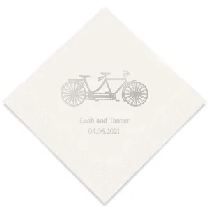 PERSONALIZED FOIL PRINTED PAPER NAPKINS - Tandem Bike
(50/pkg)