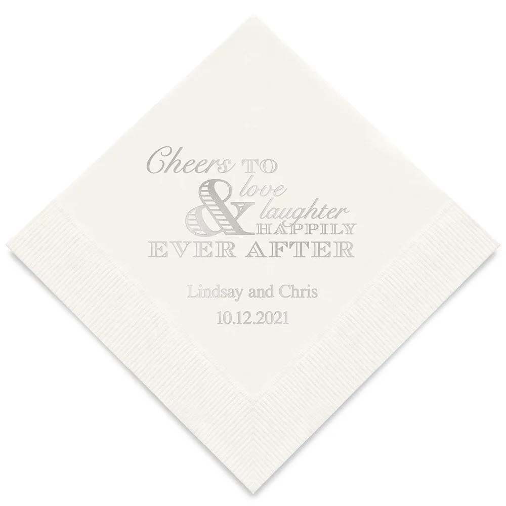 PERSONALIZED FOIL PRINTED PAPER NAPKINS - Wedding Cheer (50/pkg)