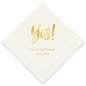 PERSONALIZED FOIL PRINTED PAPER NAPKINS - Yes!
(50/pkg)