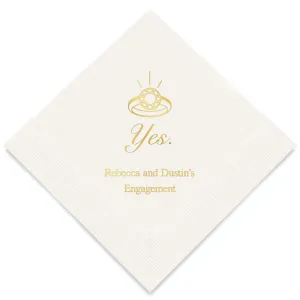 PERSONALIZED FOIL PRINTED PAPER NAPKINS - Yes To The Ring
(50/pkg)