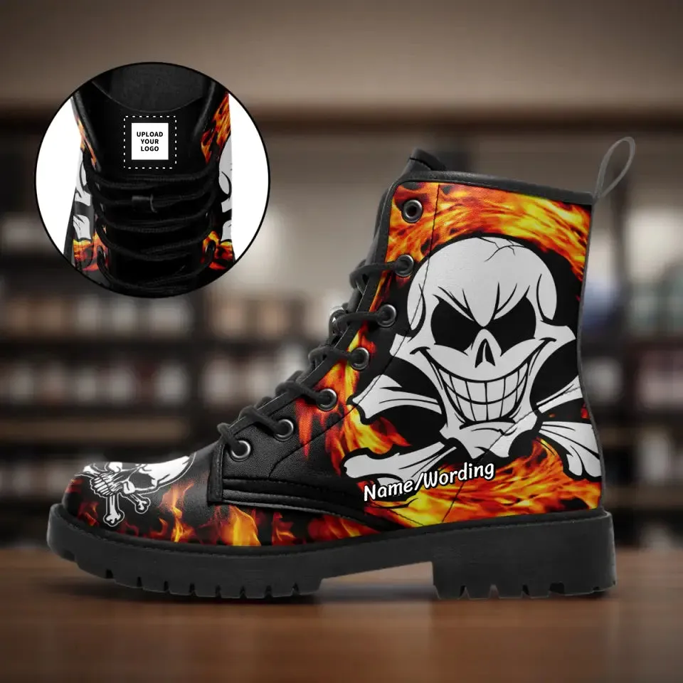 Personalized Halloween Theme Boots, Custom Skull Boots, Unique Gift Boots,058-6-23023001