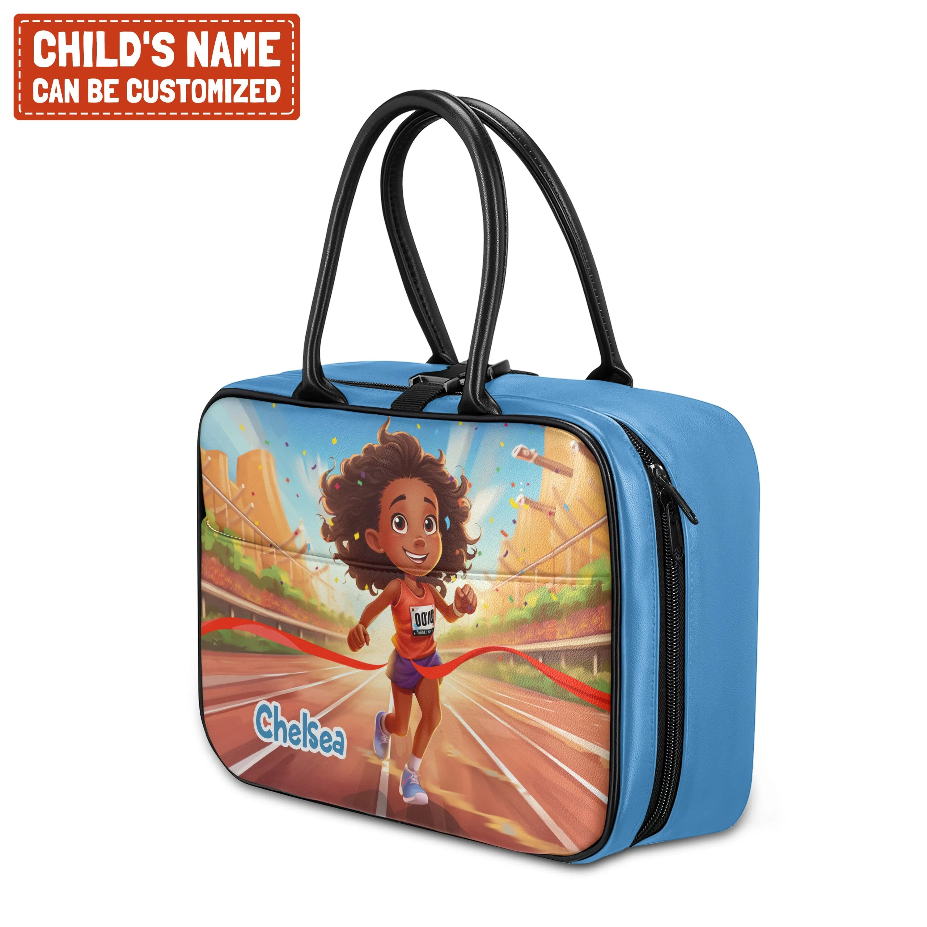 Personalized Little Afro Athlete Kid Backpack And Lunch Bag Set