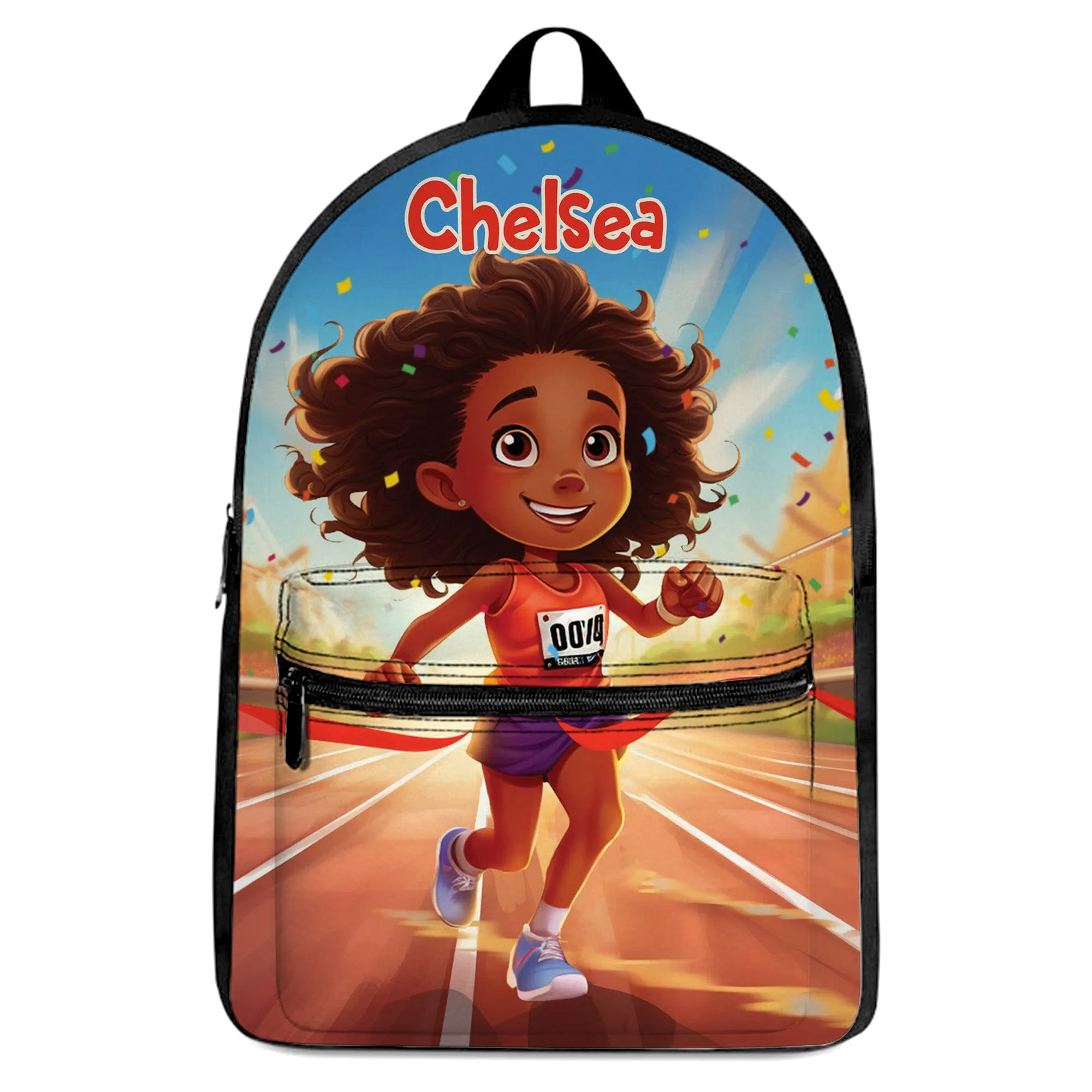 Personalized Little Afro Athlete Kid Backpack And Lunch Bag Set