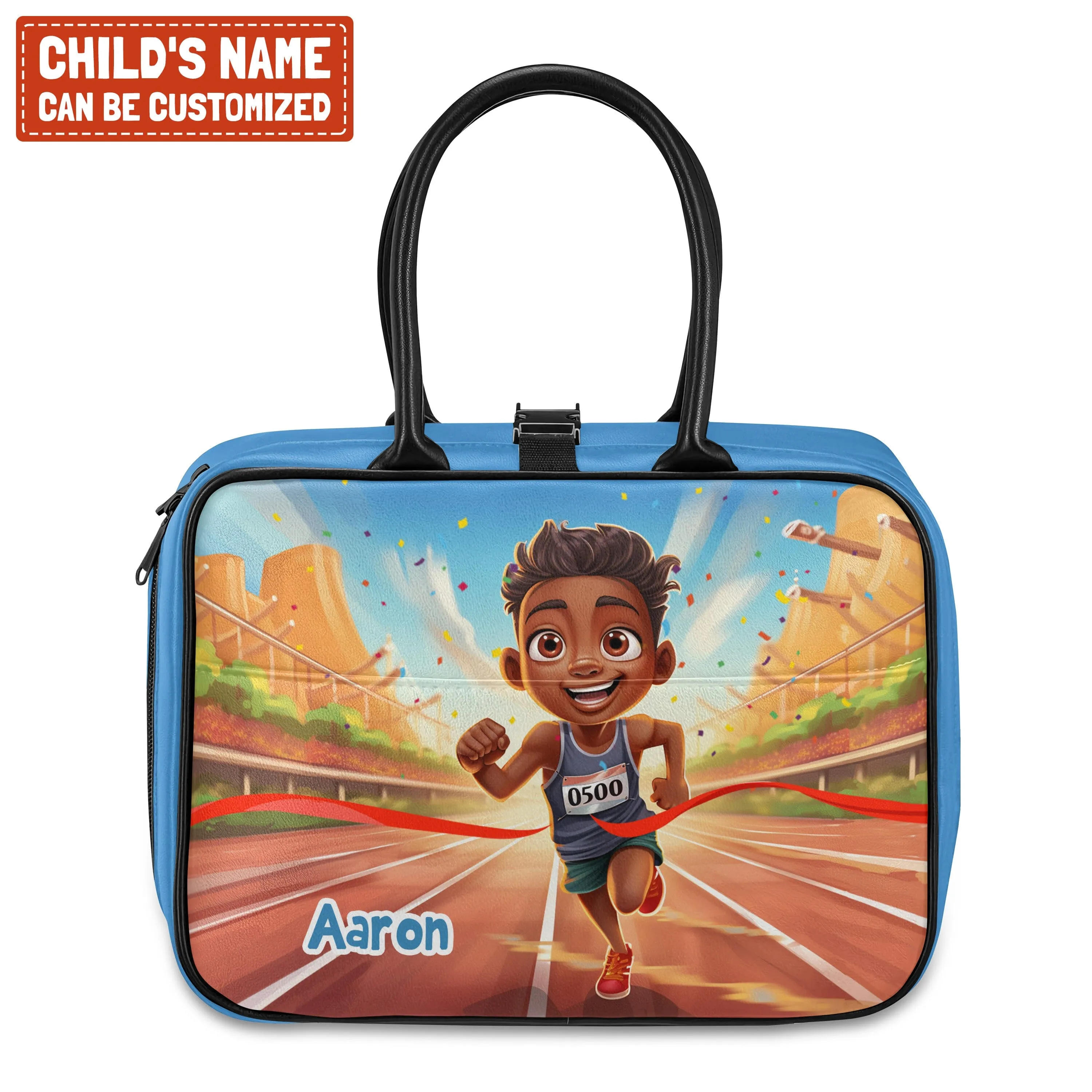 Personalized Little Afro Athlete Kid Backpack And Lunch Bag Set