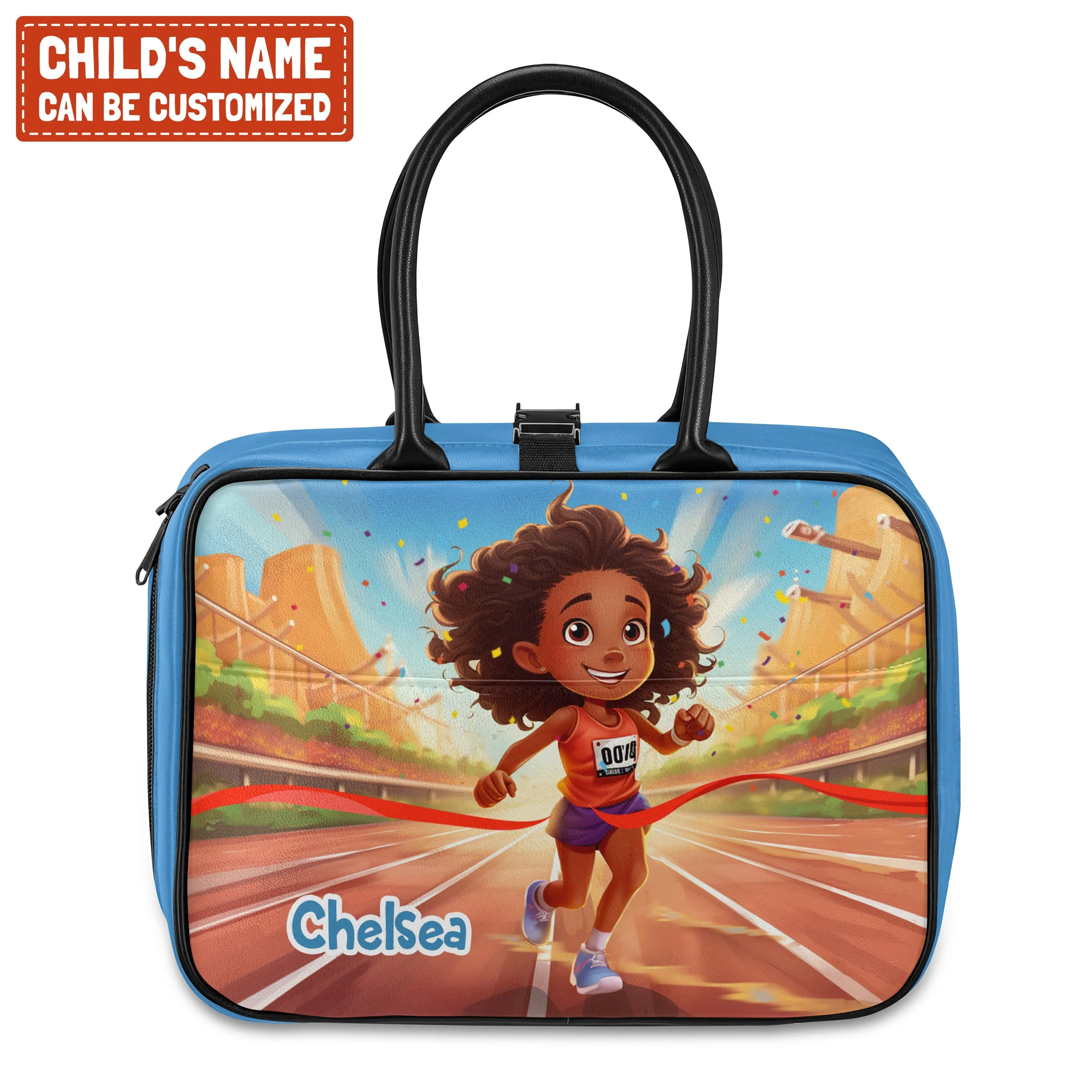 Personalized Little Afro Athlete Kid Backpack And Lunch Bag Set