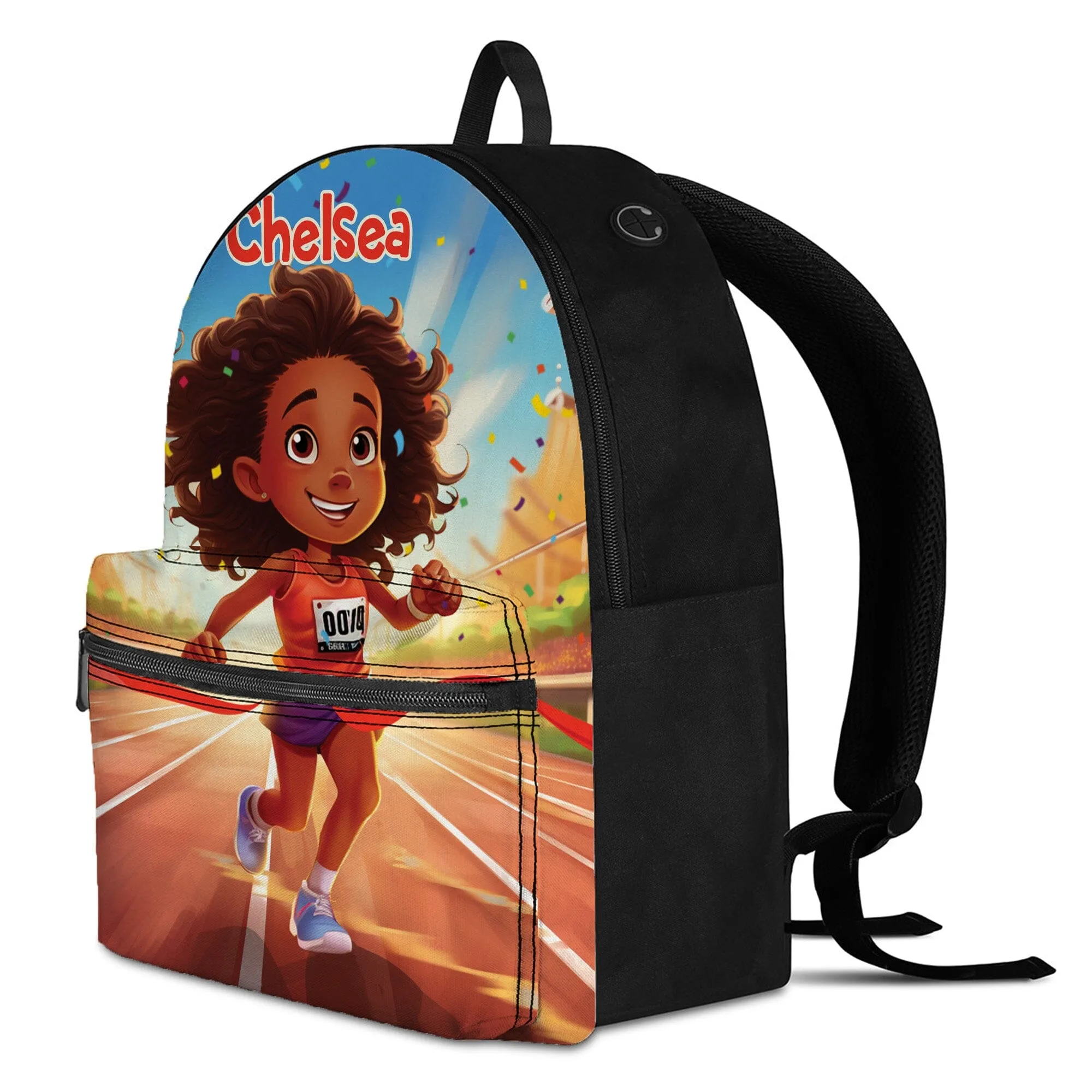 Personalized Little Afro Athlete Kid Backpack And Lunch Bag Set