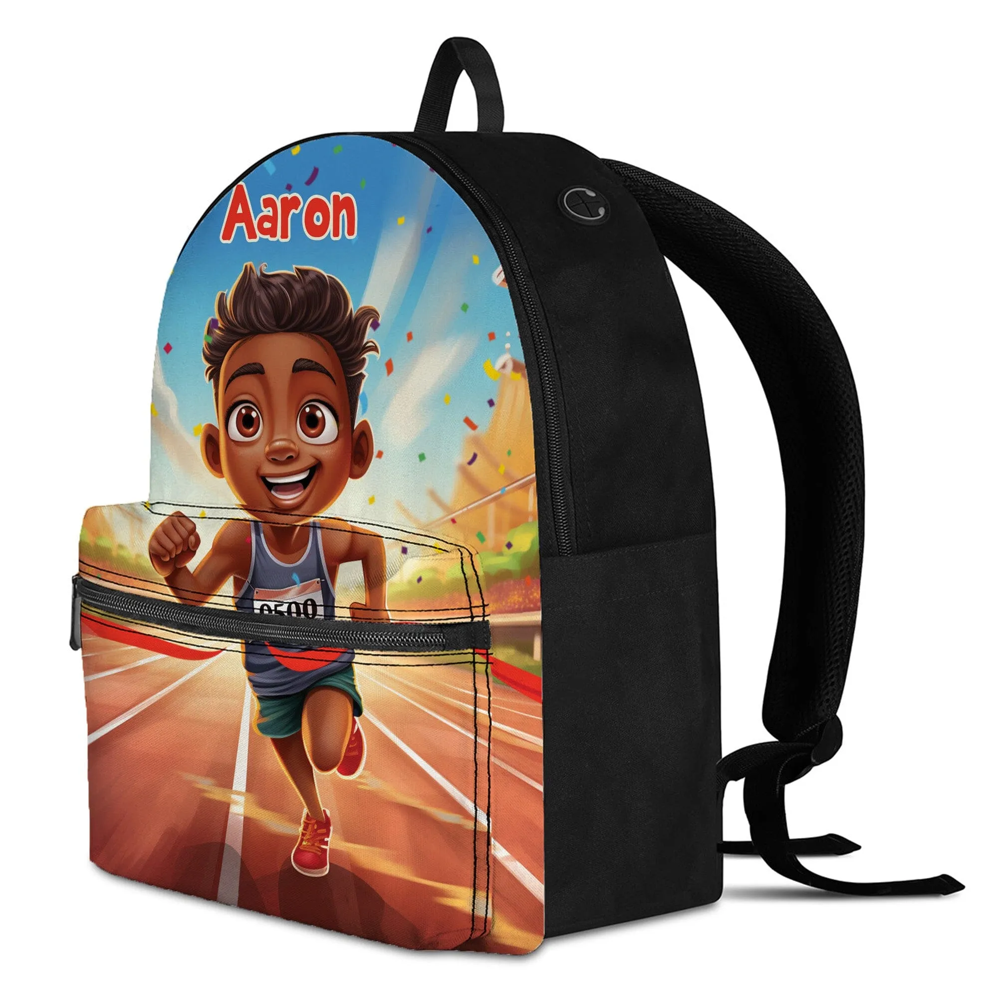 Personalized Little Afro Athlete Kid Backpack And Lunch Bag Set