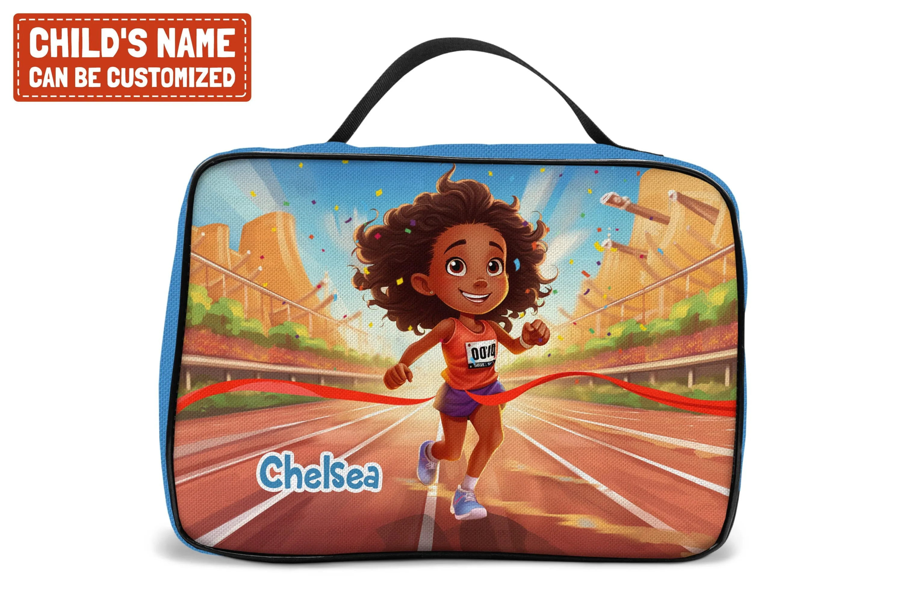 Personalized Little Afro Athlete Kid Backpack And Lunch Bag Set