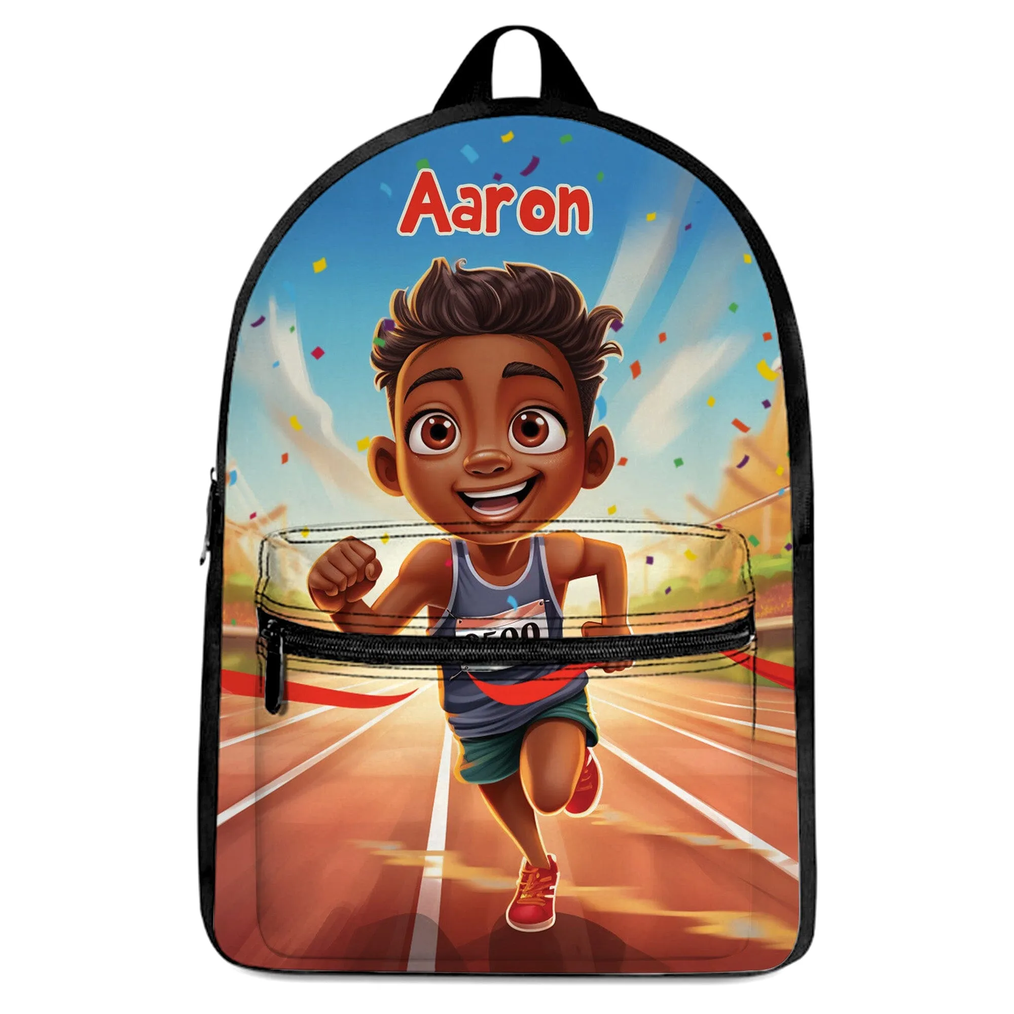 Personalized Little Afro Athlete Kid Backpack And Lunch Bag Set