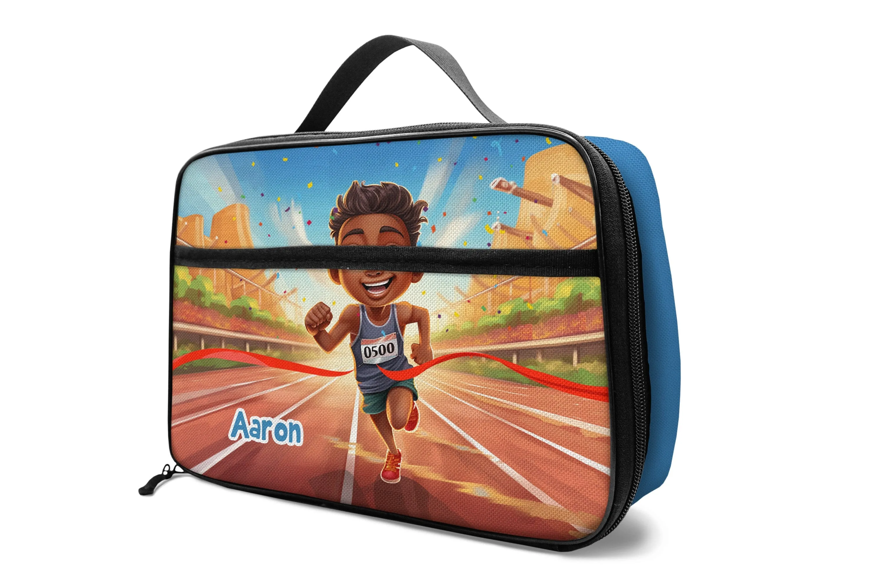 Personalized Little Afro Athlete Kid Backpack And Lunch Bag Set