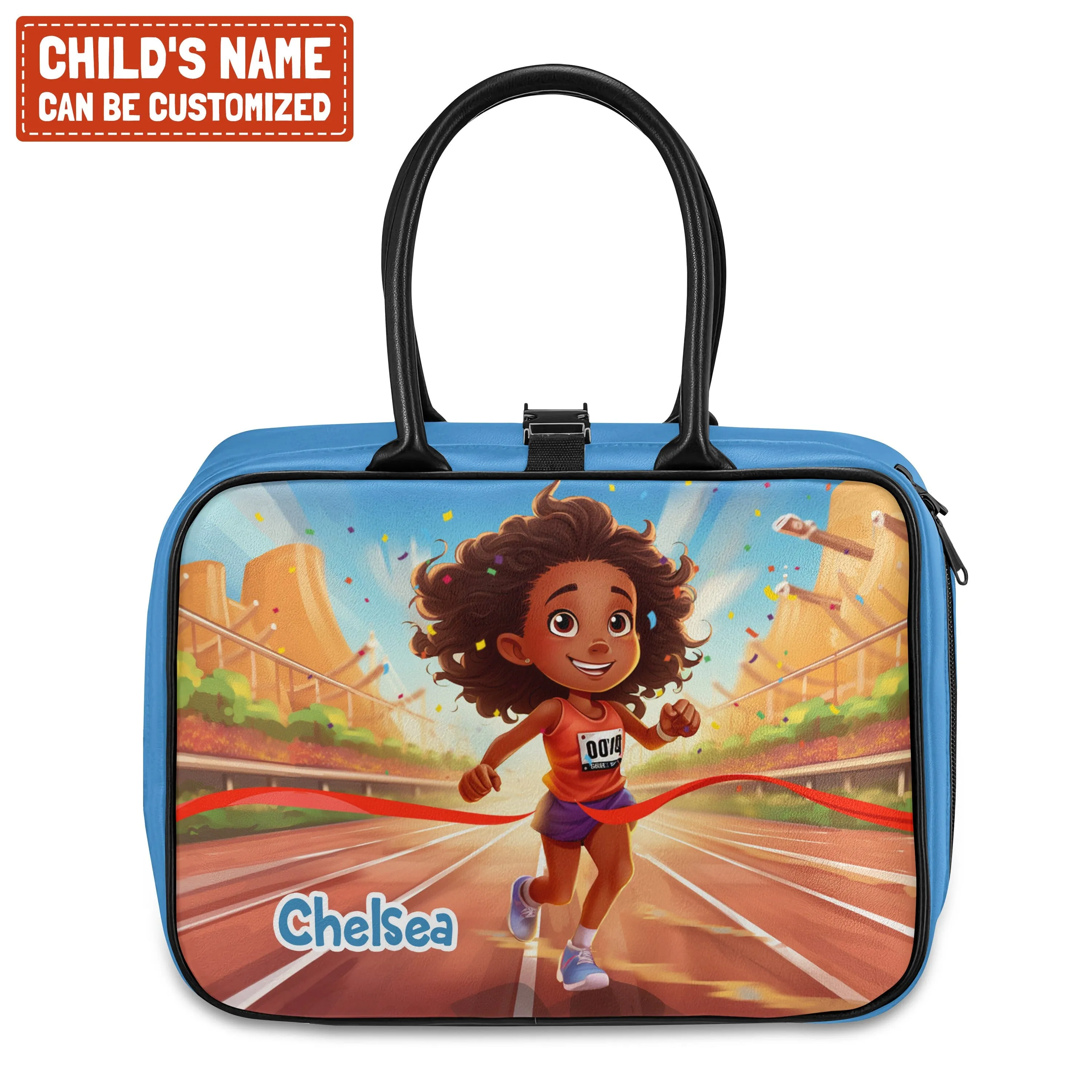 Personalized Little Afro Athlete Kid Backpack And Lunch Bag Set