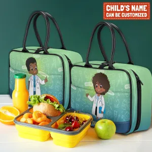 Personalized Little Afro Doctor Lunch Bag For Kids (Without Containers)