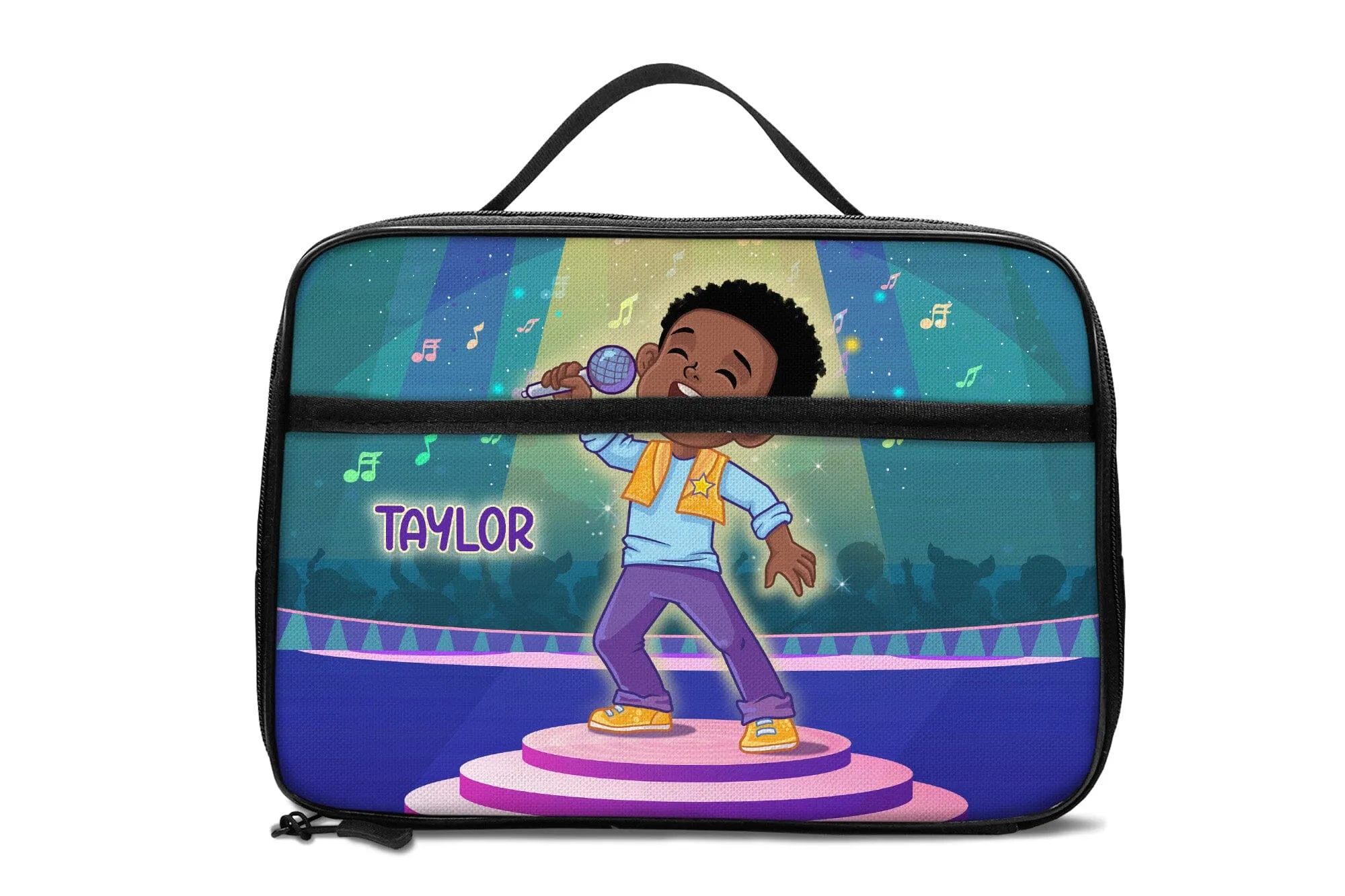 Personalized Little Afro Singer Lunch Bag For Kids (Without Containers)