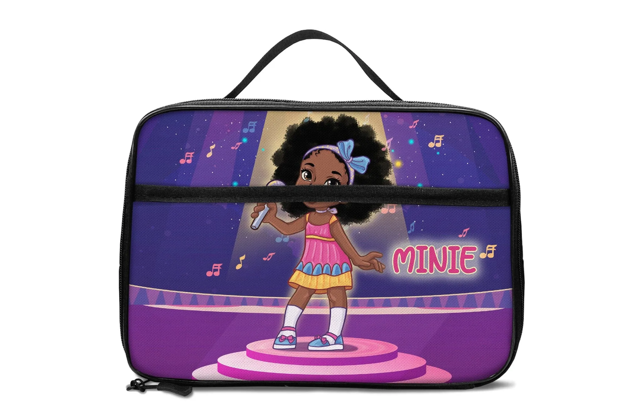 Personalized Little Afro Singer Lunch Bag For Kids (Without Containers)