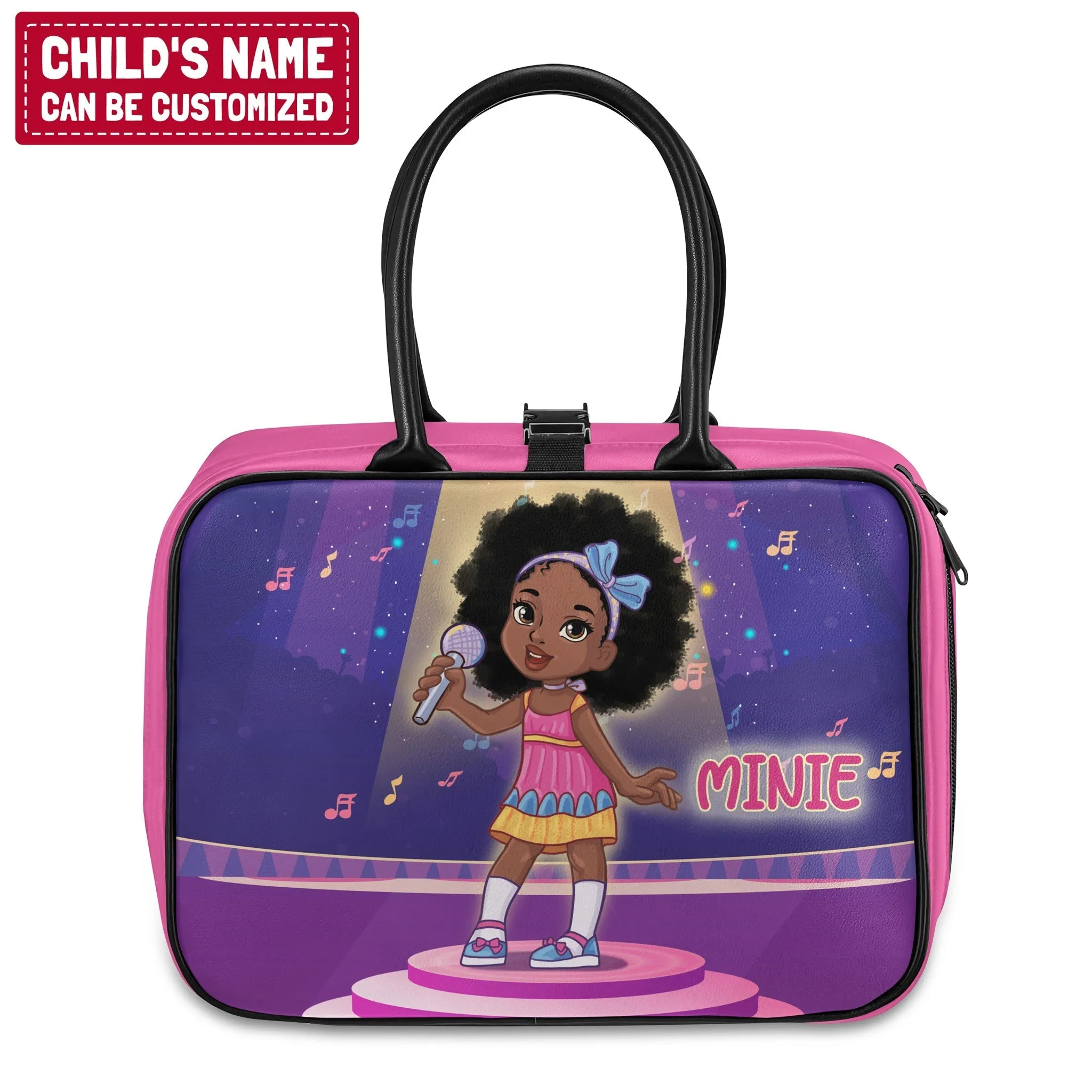 Personalized Little Afro Singer Lunch Bag For Kids (Without Containers)