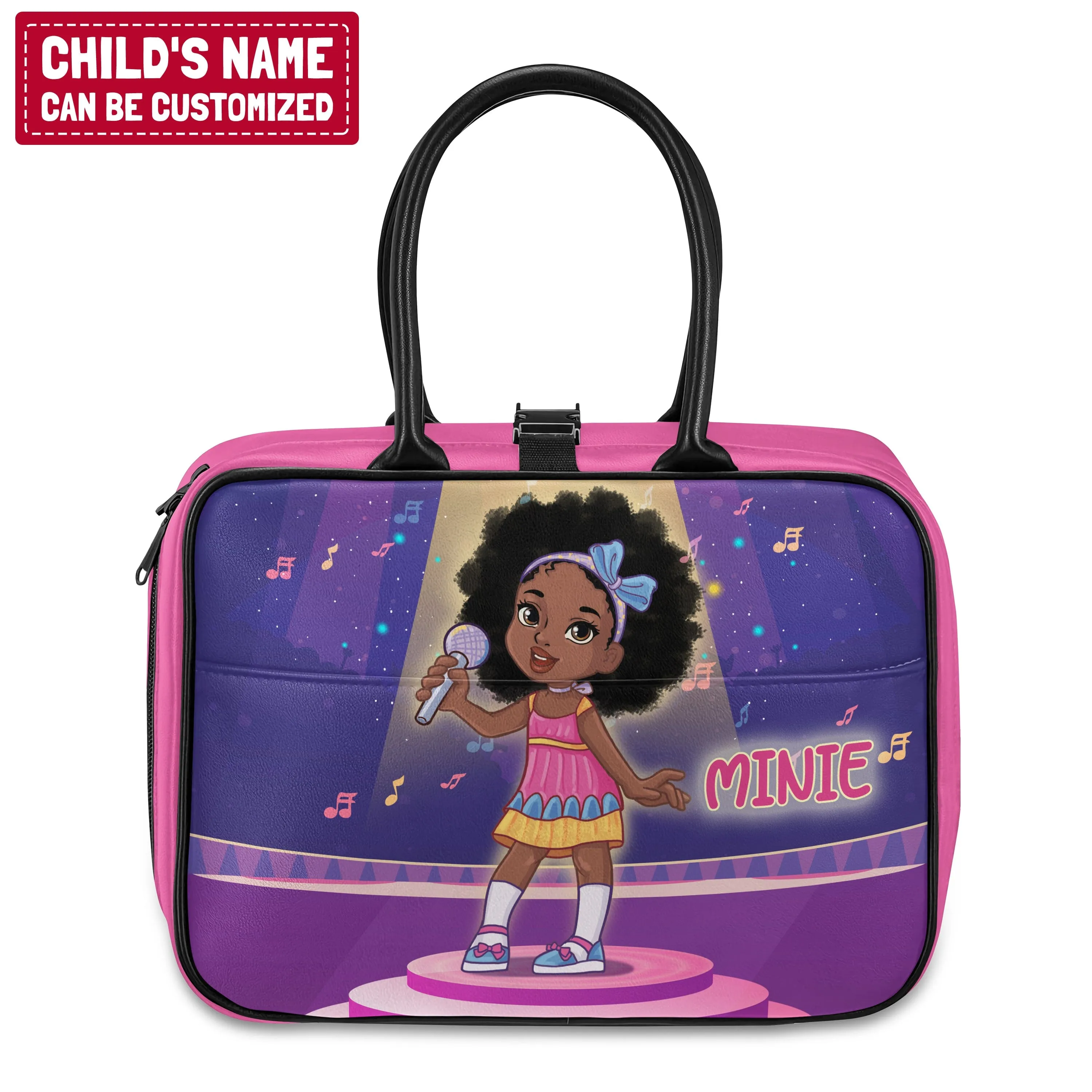 Personalized Little Afro Singer Lunch Bag For Kids (Without Containers)