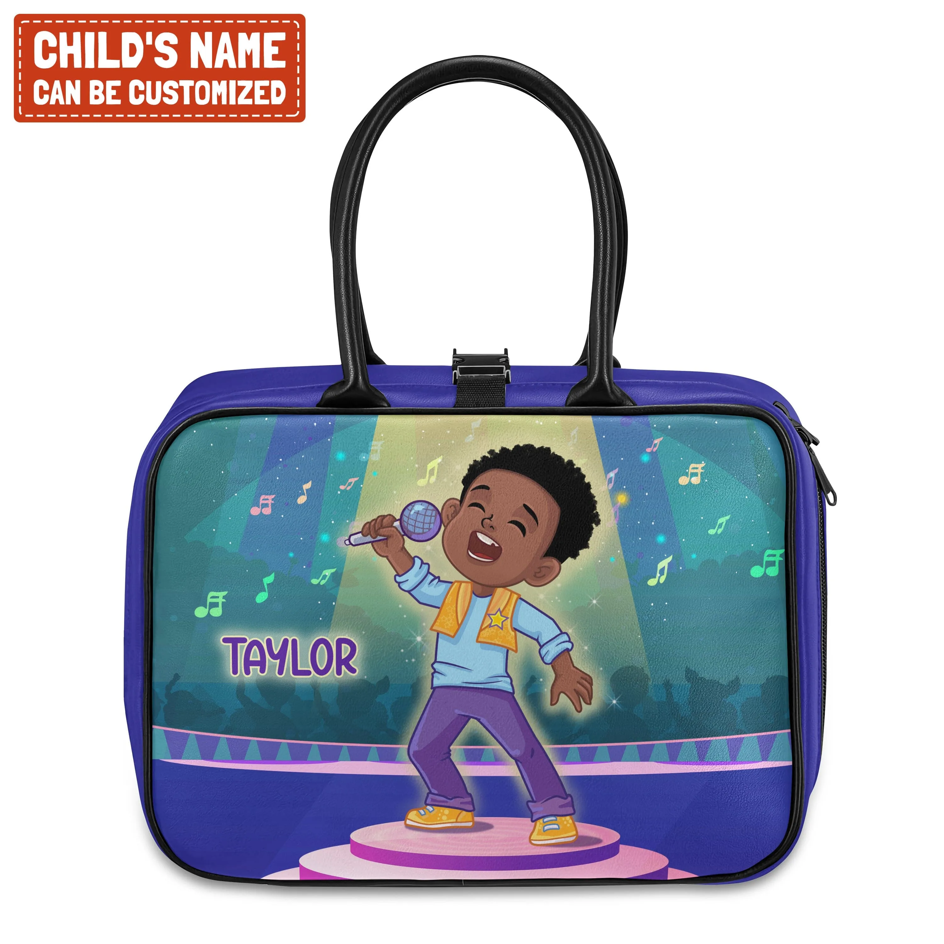 Personalized Little Afro Singer Lunch Bag For Kids (Without Containers)