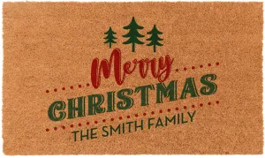 Personalized Merry Christmas Doormat