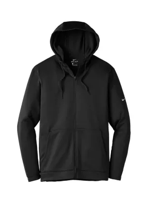 Personalized Nike Black Men&#x27;s Therma-FIT Full-Zip Fleece Hoodie 