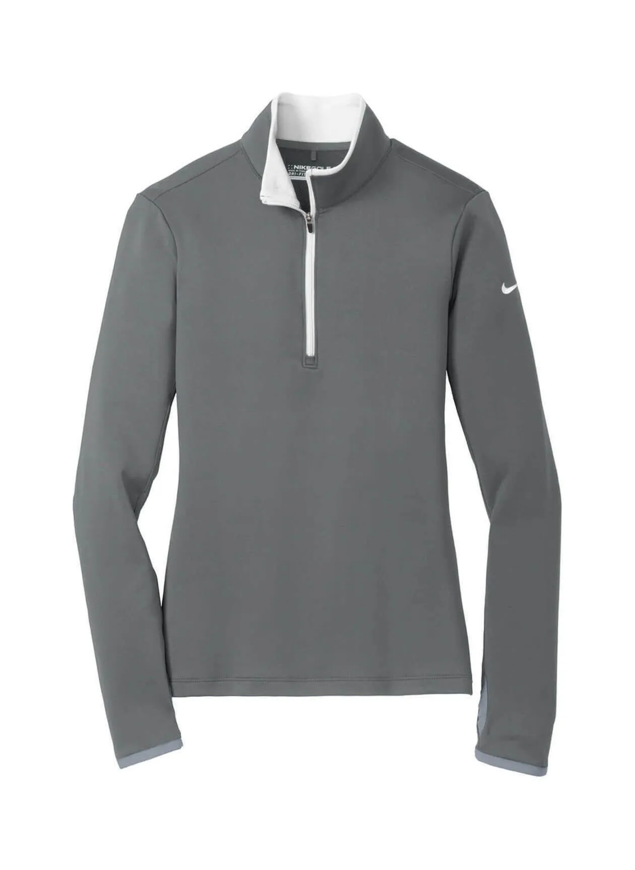 Personalized Nike Dri-FIT Half-Zip Dark Grey/White Women&#x27;s Custom Logo