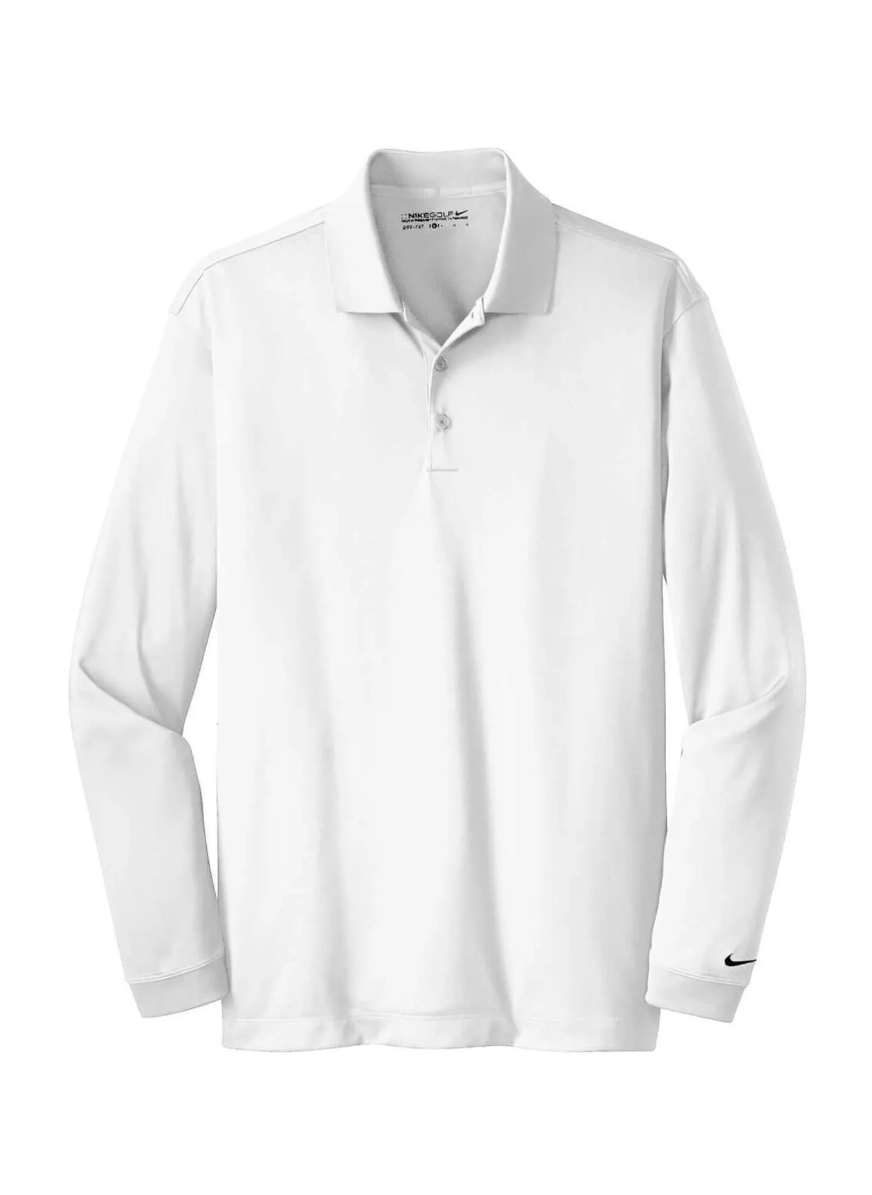 Personalized Nike Men&#x27;s White Dri-FIT Tech Long-Sleeve Polo | Best Uniform Polos