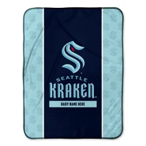 Personalized Seattle Kraken Icon Baby Pixel Fleece Blanket