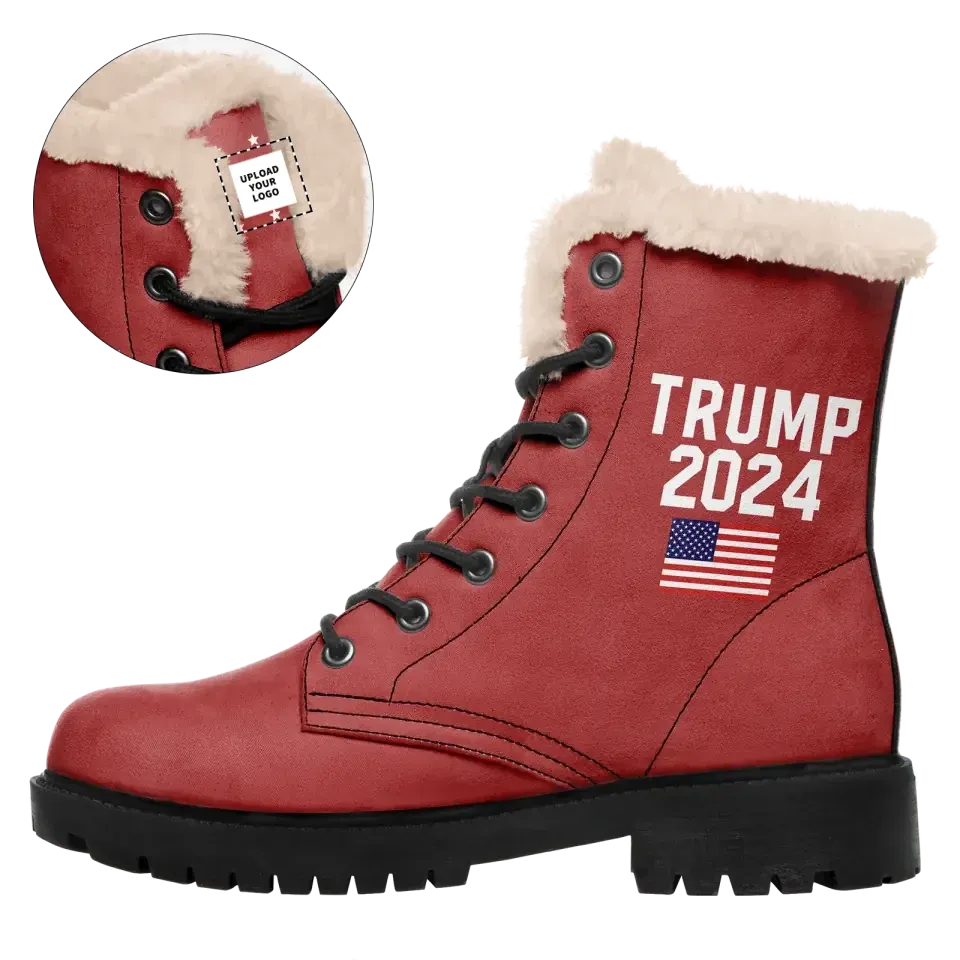 Personalized Trump Boots, Custom MAGA Boots, Pirde Fur Winter Boots, Best Support Gift