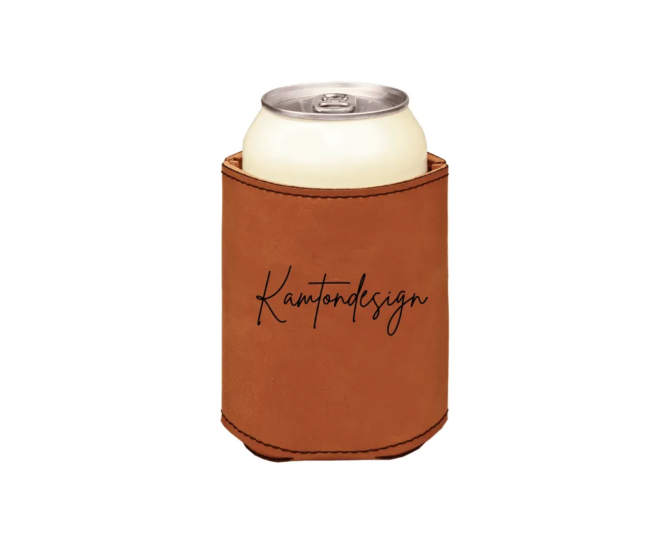 Personalized Vegan Leather Koozies