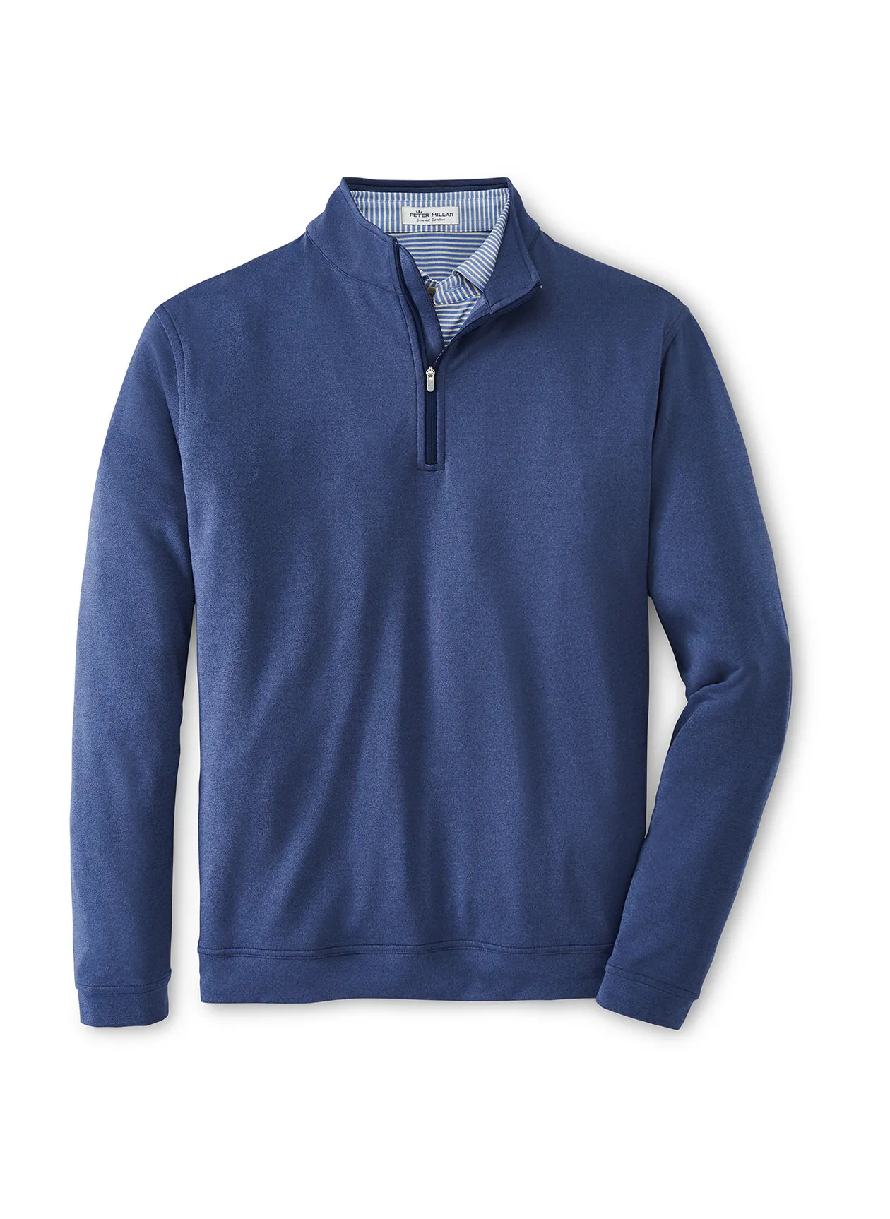 Peter Millar Perth Performance Melange Quarter-Zip Men&#x27;s Navy | Personalized Quarter Zip