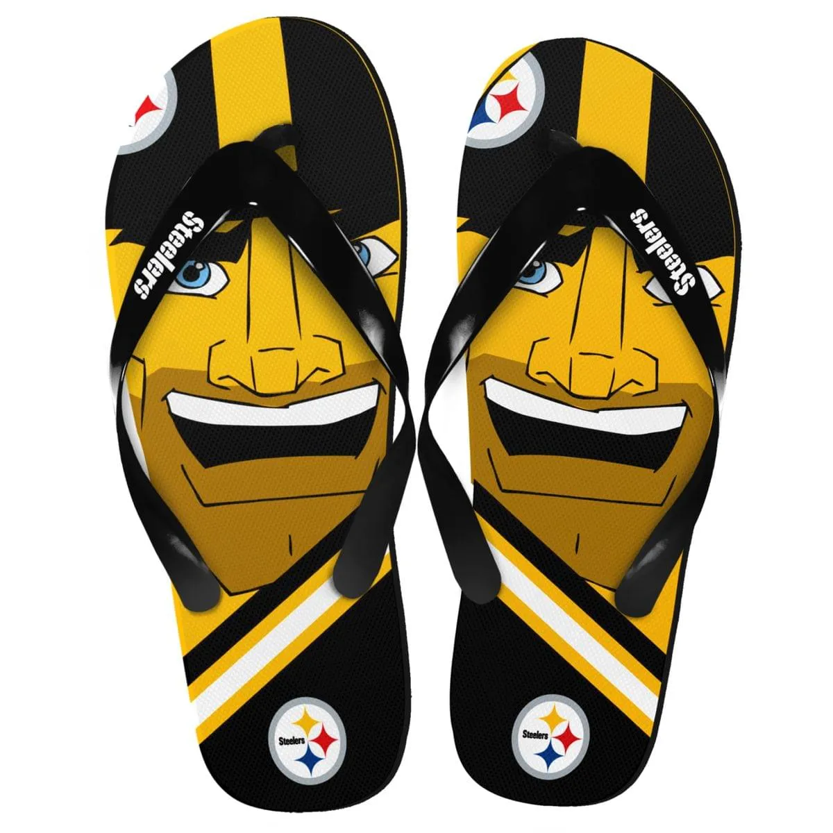 Pittsburgh Steelers NFL 8-16 Youth Mascot Flip Flops