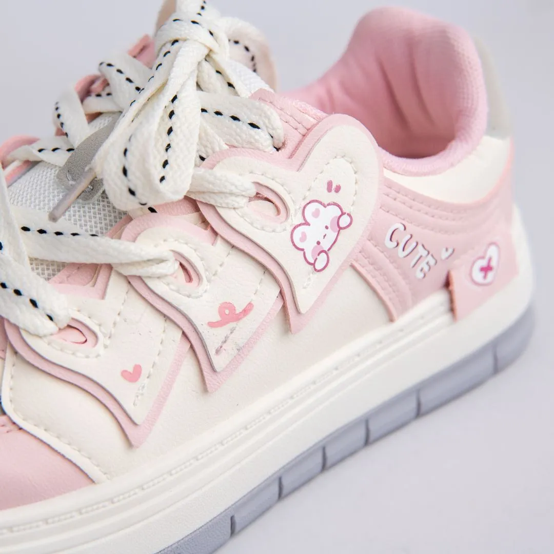 Pretty Pastel Cute Bunny Casual Sneakers - Women's