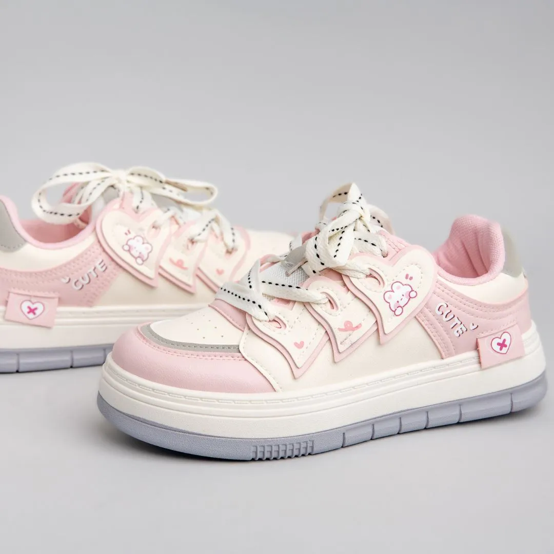 Pretty Pastel Cute Bunny Casual Sneakers - Women's