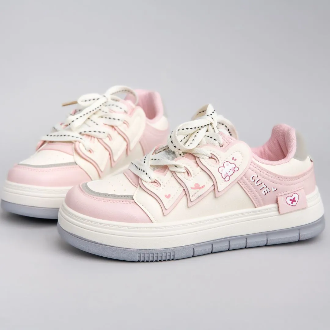 Pretty Pastel Cute Bunny Casual Sneakers - Women's