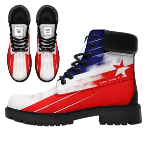 Professional thank you gifts, Personalized Texas Flag Boots, Custom Stylish Leather Boots,Unisex  Combat Boots,TB-24020029-1