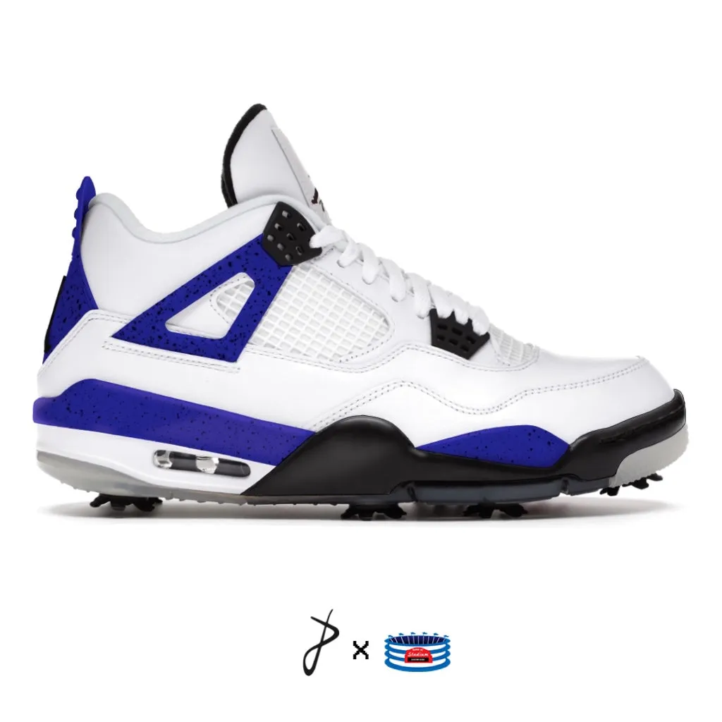 "Royal Blue Cement" Jordan 4 Retro Golf Shoes