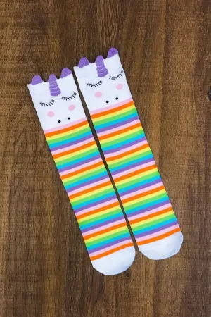 Rainbow Unicorn Knee High Socks