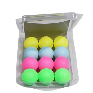 REGAIL 12pcs/box Colorful Plastic Table Tennis Balls(Red Yellow Blue Green)