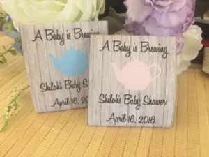 Rustic Wood Tea Pot Baby Shower Tea Packet Favors