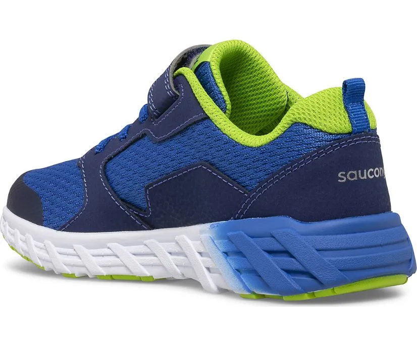 Saucony Big Kid's Wind 2.0 A/C Sneaker (Sizes 10.5 - 7) - Blue/Green