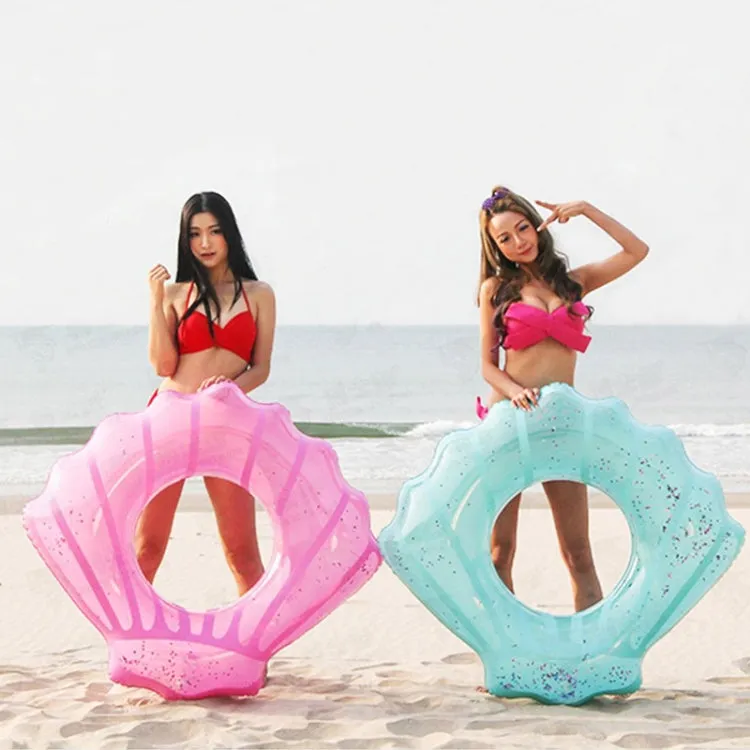 Shell Shape Inflatable Swimming Ring Lifesaving Ring Axillary Ring, Size: S,70x80cm(Pink)