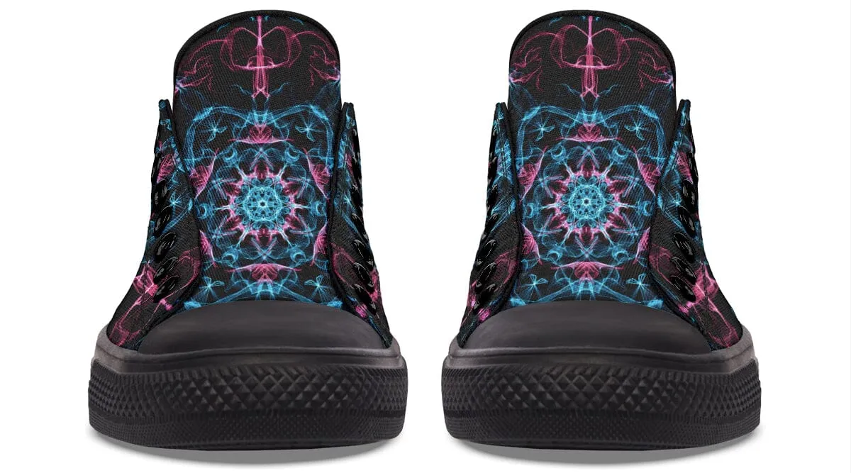 Smokey Blue Mandala Low Top Shoes