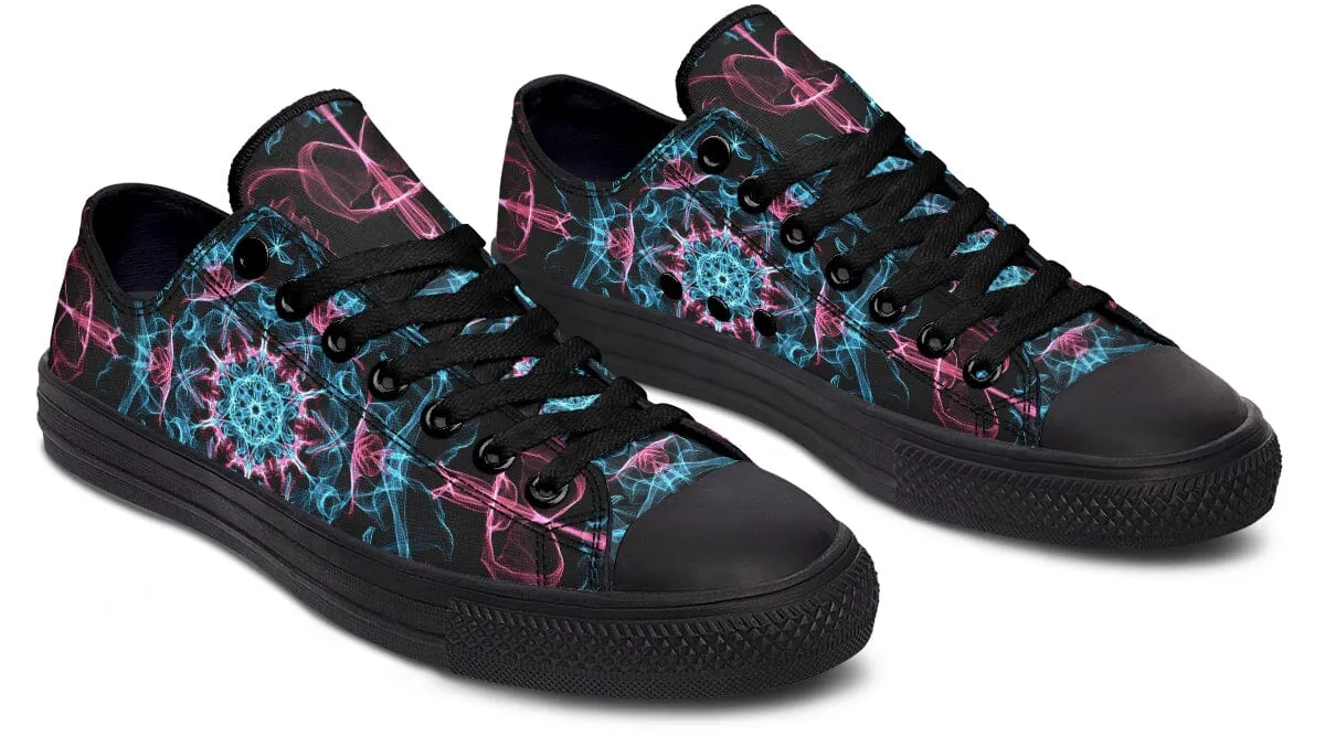 Smokey Blue Mandala Low Top Shoes