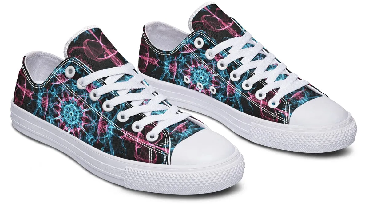 Smokey Blue Mandala Low Top Shoes