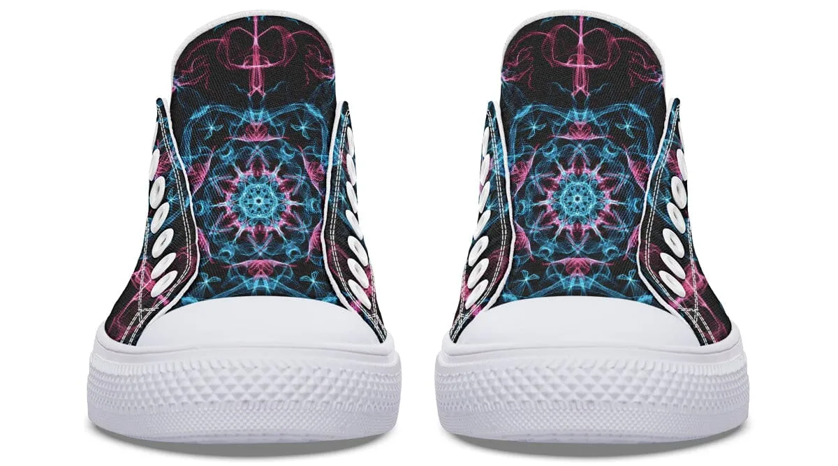 Smokey Blue Mandala Low Top Shoes