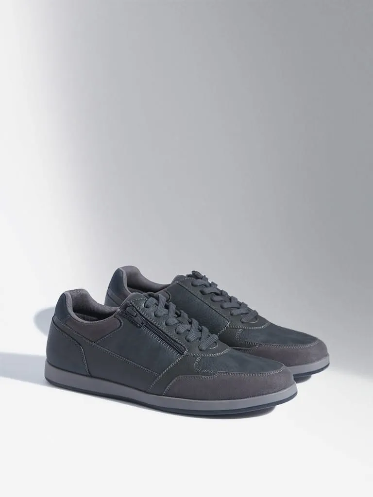 SOLEPLAY Dark Grey Solid Leather Sneakers