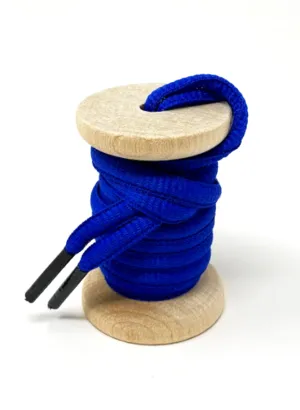 Solid Blue Athletic Oval Golf Laces