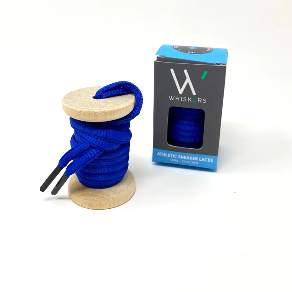 Solid Blue Athletic Oval Golf Laces