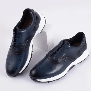 Solid Retro Leather Sport Sneakers